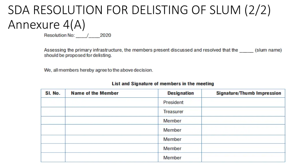 sda resolution for delisting of slum 2 2 annexure