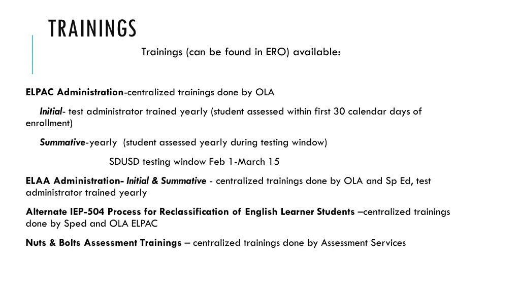 trainings