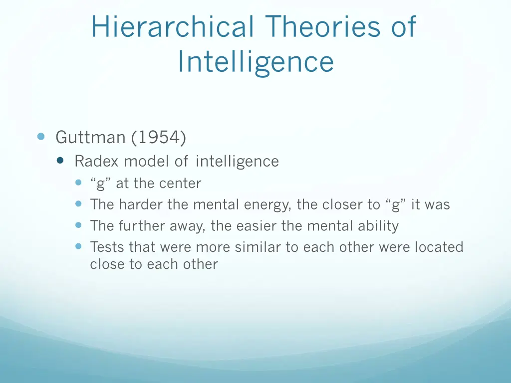 hierarchical theories of intelligence 1