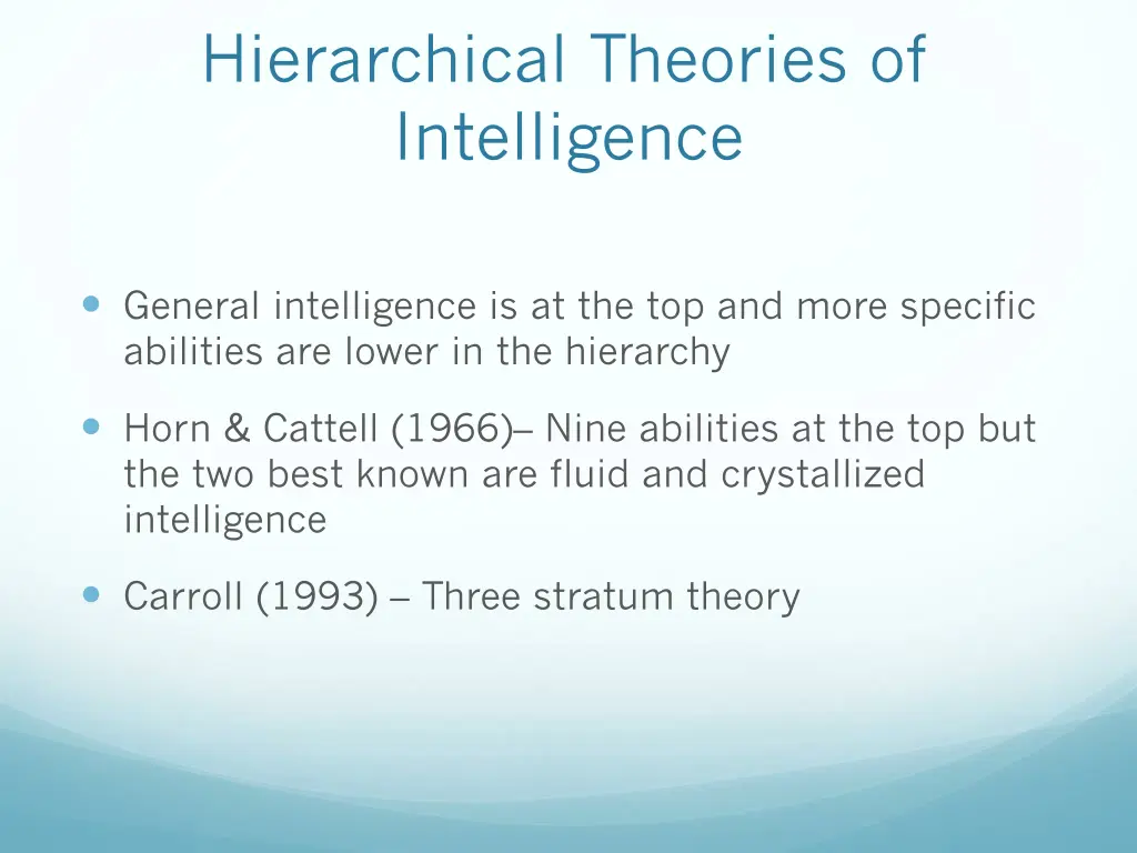 hierarchical theories of intelligence