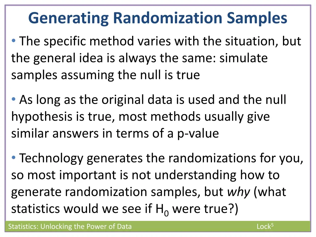 generating randomization samples