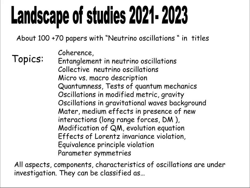 landscape of studies 2021 2023