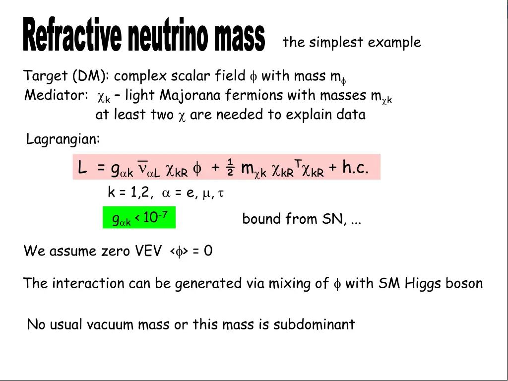 refractive neutrino mass