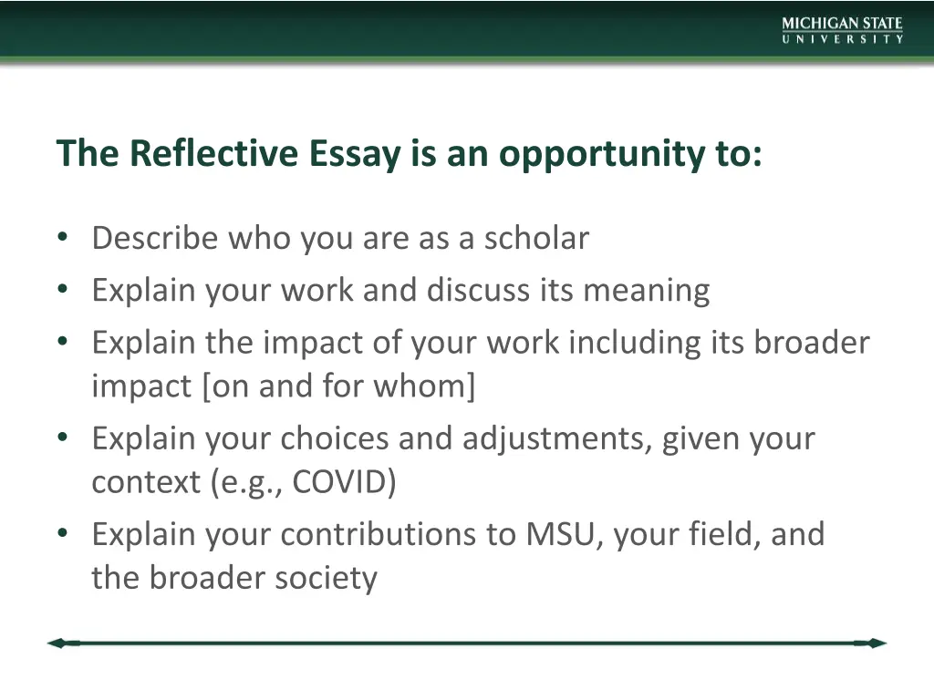 the reflective essay is an opportunity to