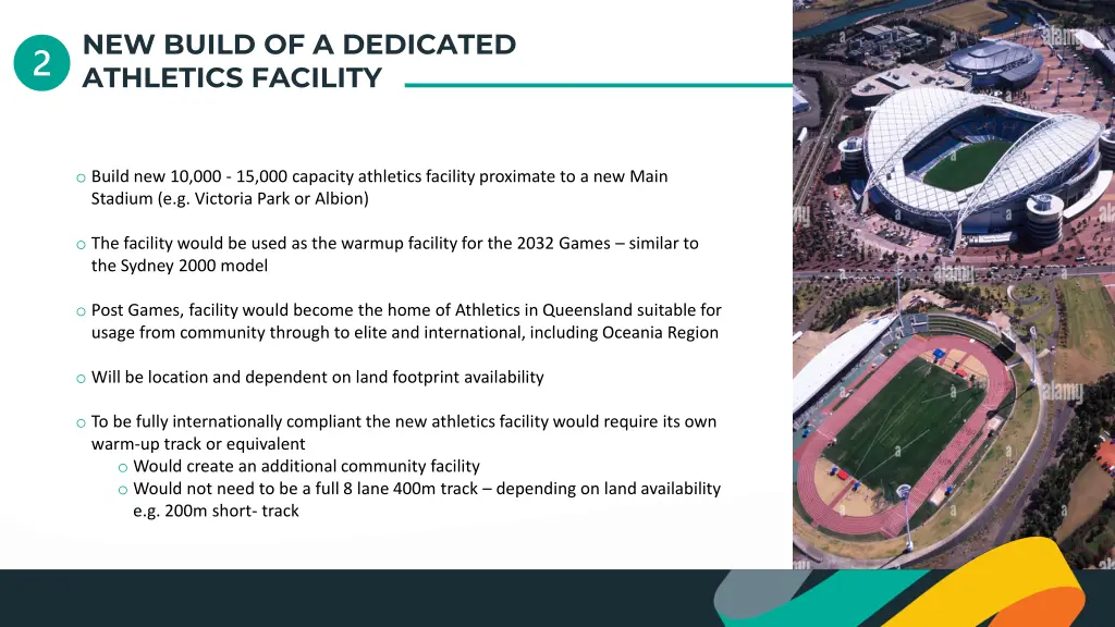 new build of a dedicated athletics facility