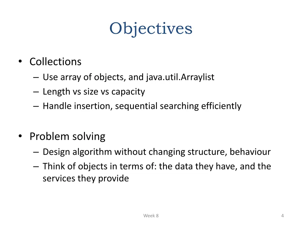 objectives
