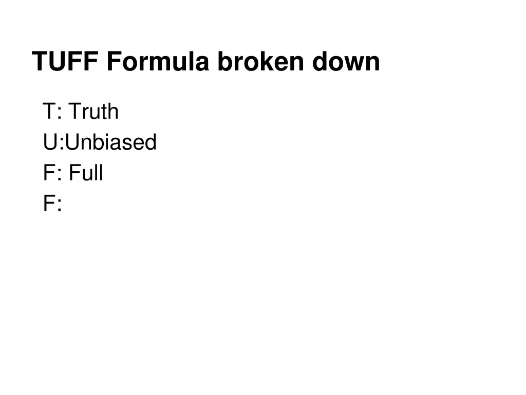 tuff formula broken down 2