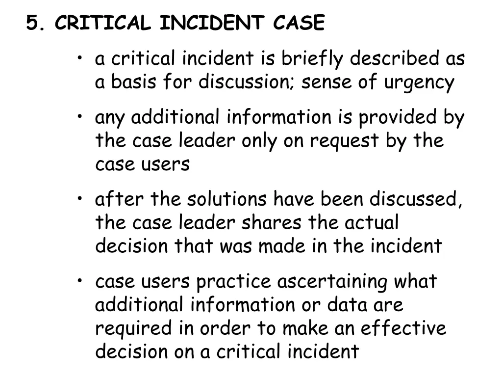 5 critical incident case a critical incident