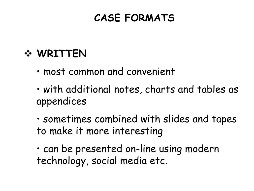 case formats