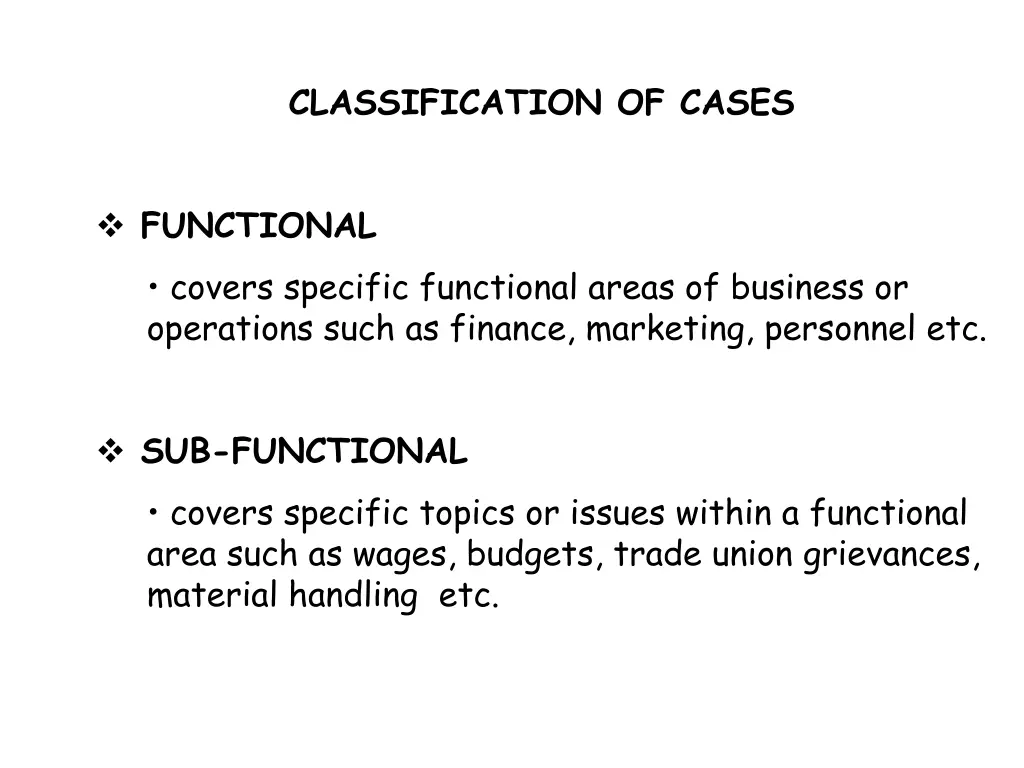 classification of cases 1