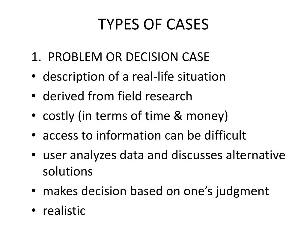 types of cases