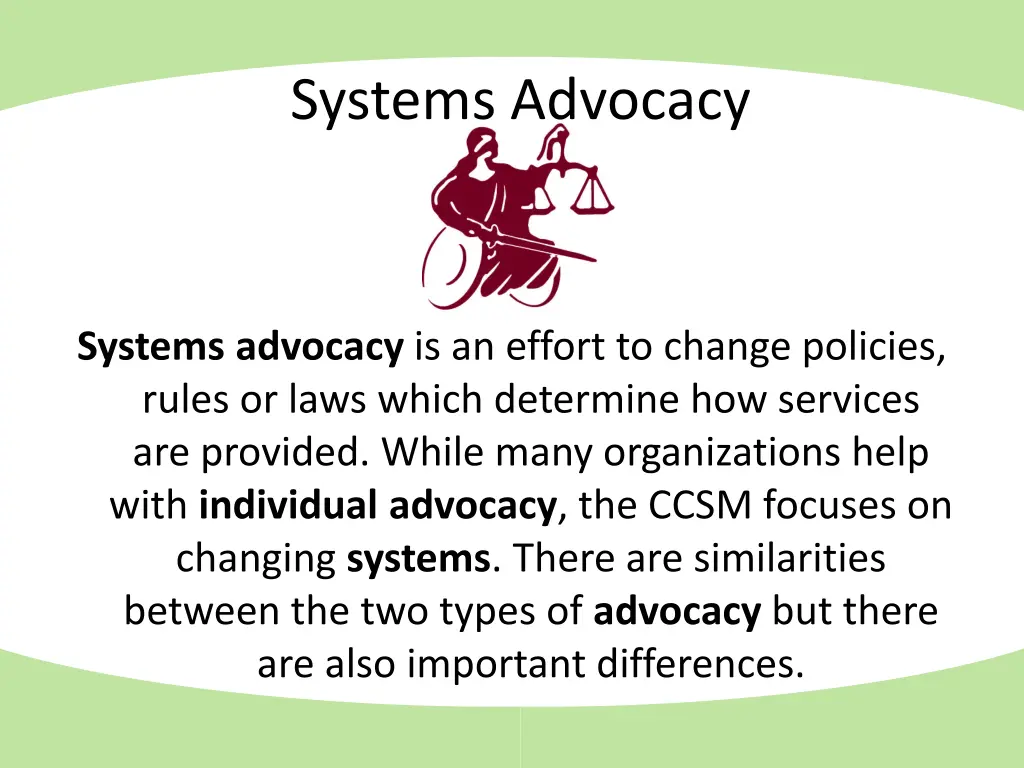 systems advocacy