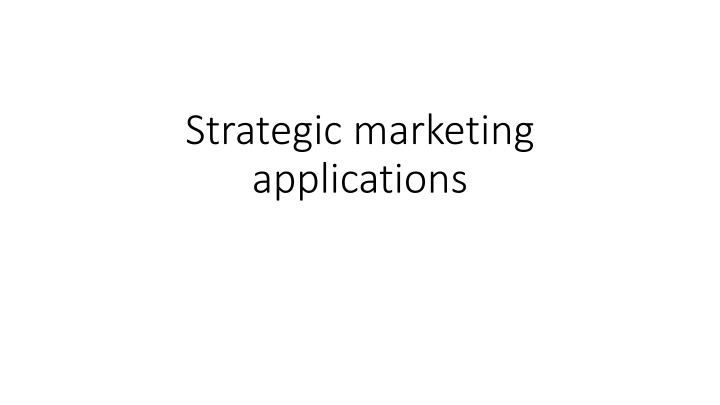 strategic marketing applications