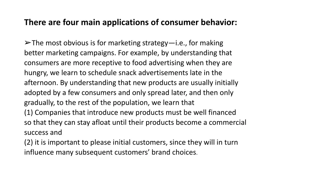 there are four main applications of consumer