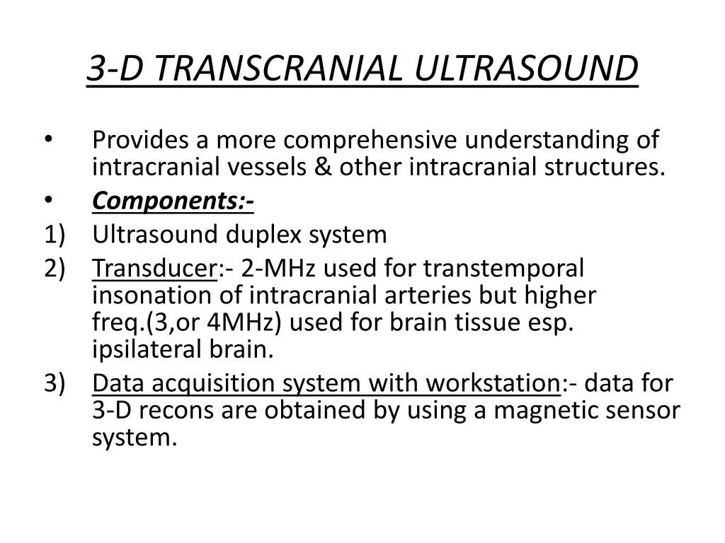 3 d transcranial ultrasound