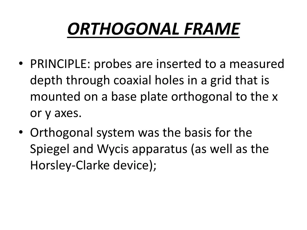 orthogonal frame
