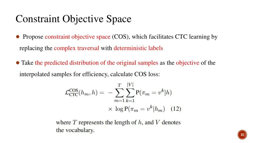 constraint objective space