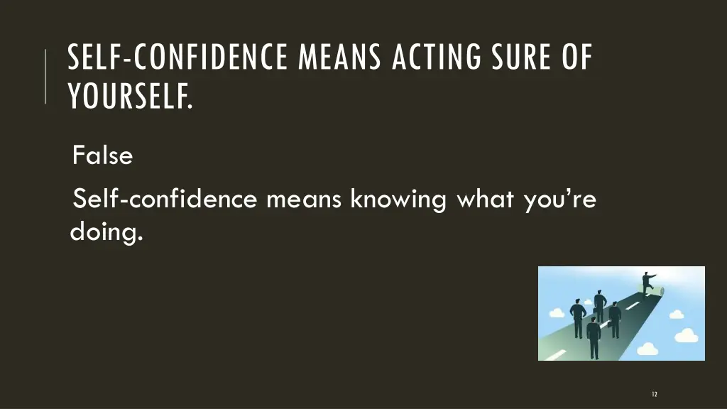 self confidence means acting sure of yourself
