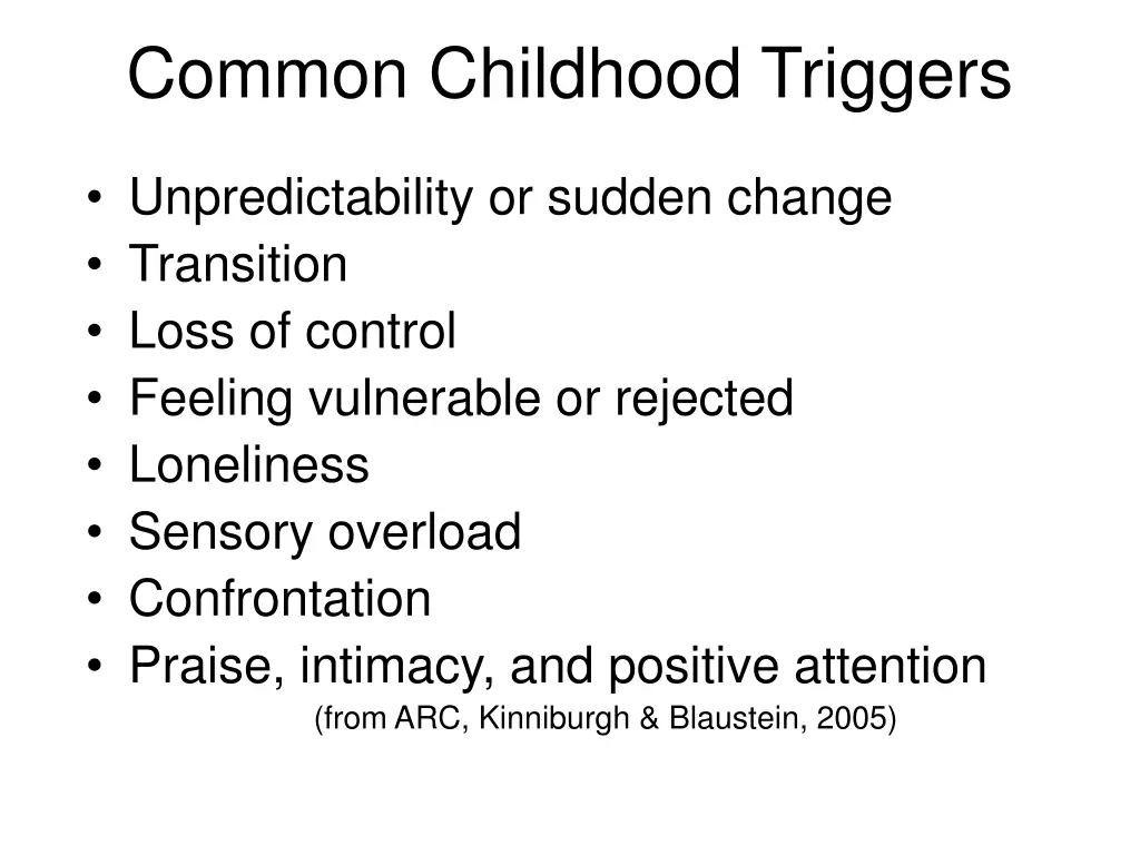 common childhood triggers