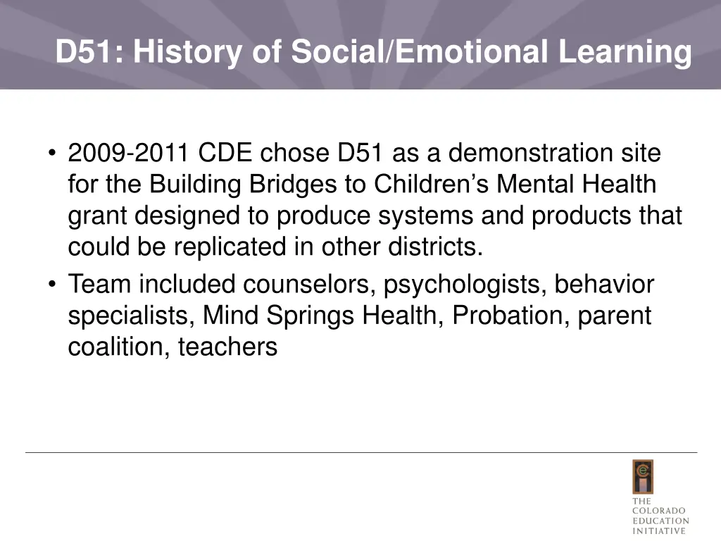 d51 history of social emotional learning