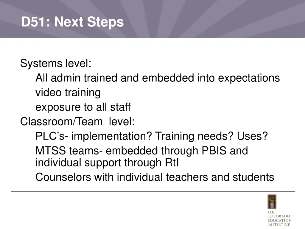 d51 next steps