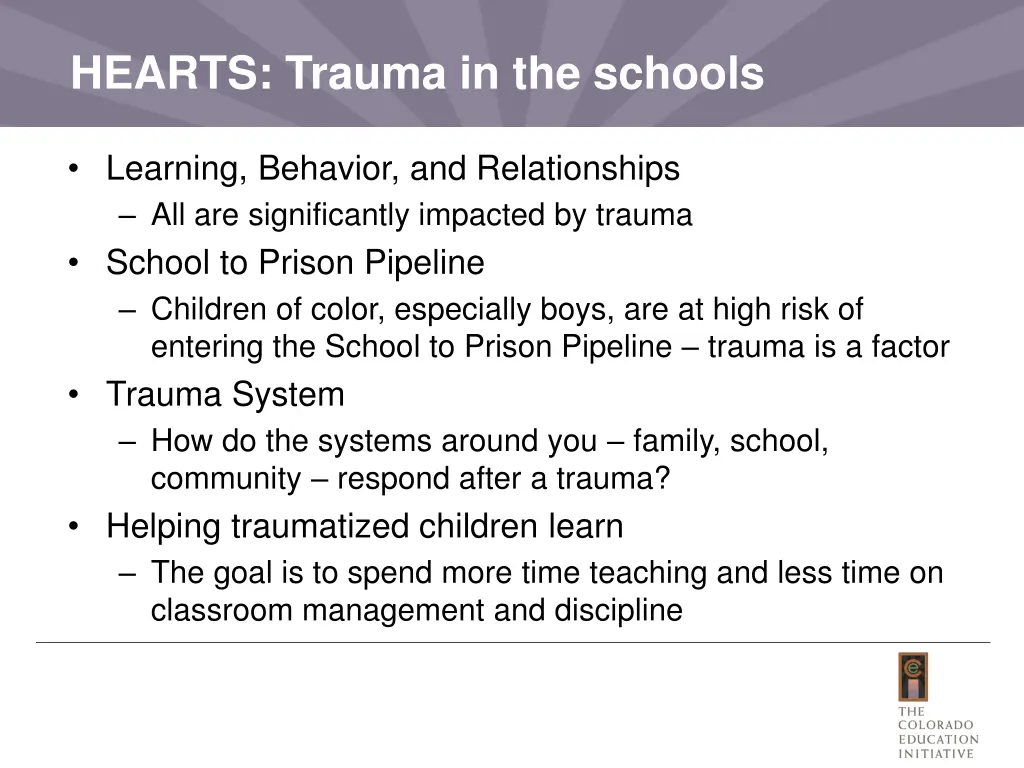 hearts trauma in the schools