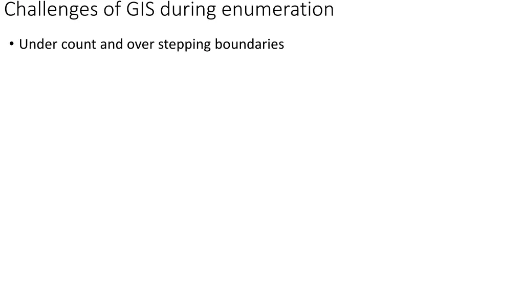 challenges of gis during enumeration