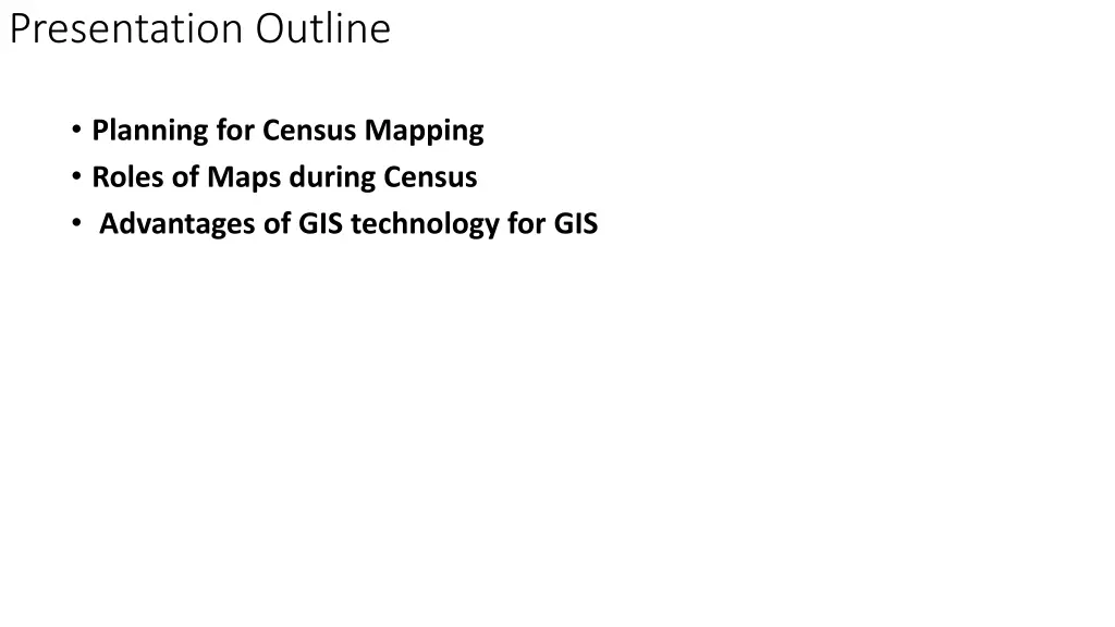 presentation outline