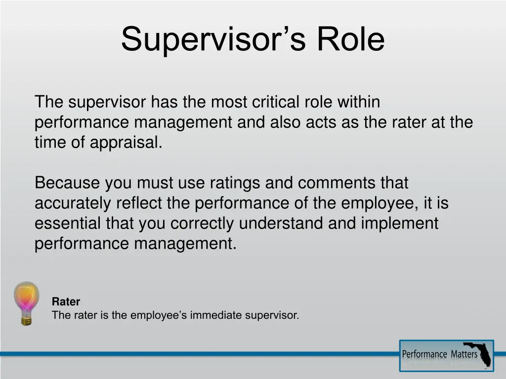 supervisor s role