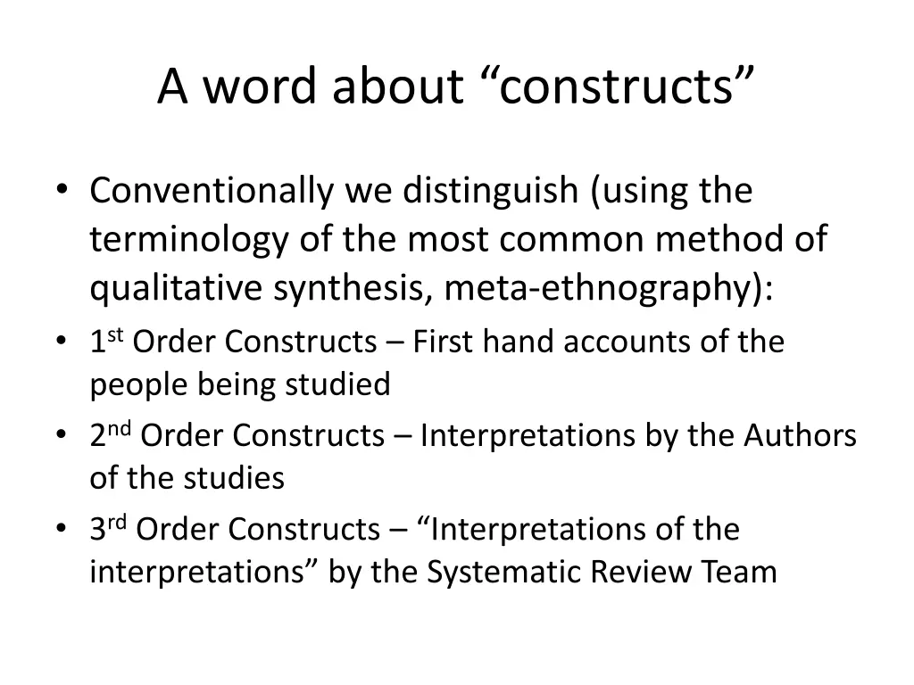 a word about constructs