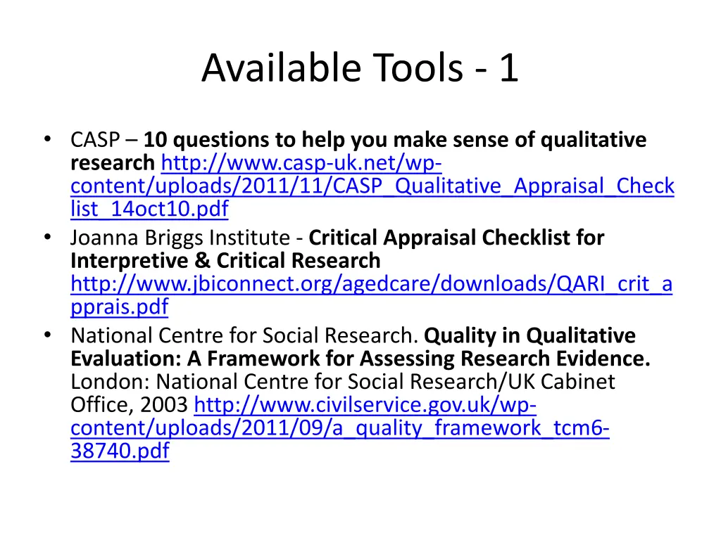 available tools 1