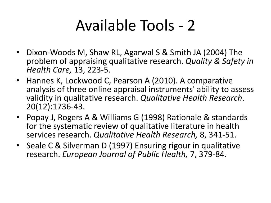 available tools 2