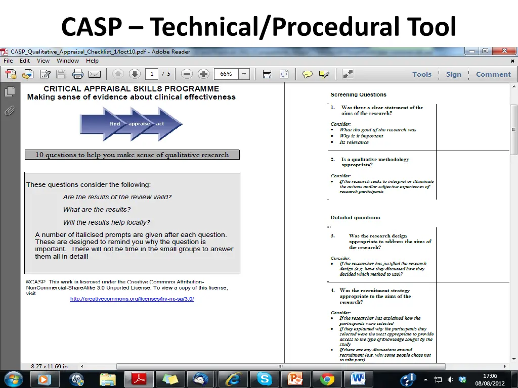 casp technical procedural tool