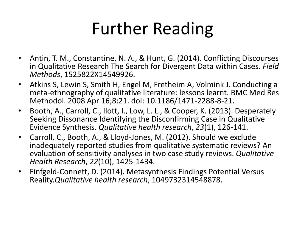 further reading