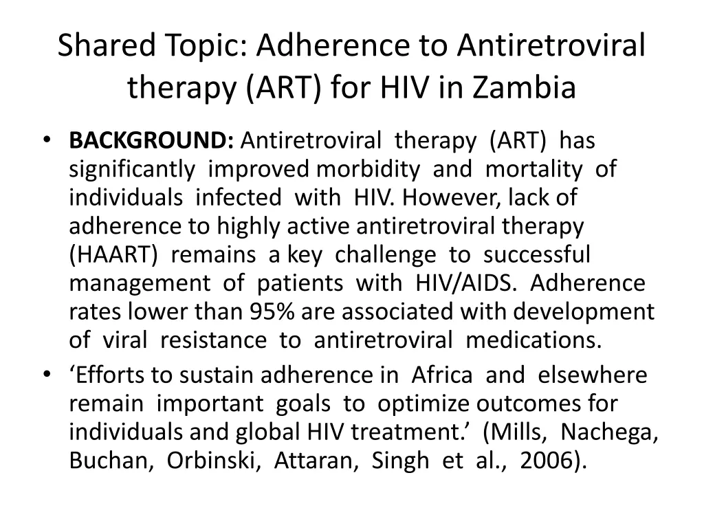 shared topic adherence to antiretroviral therapy