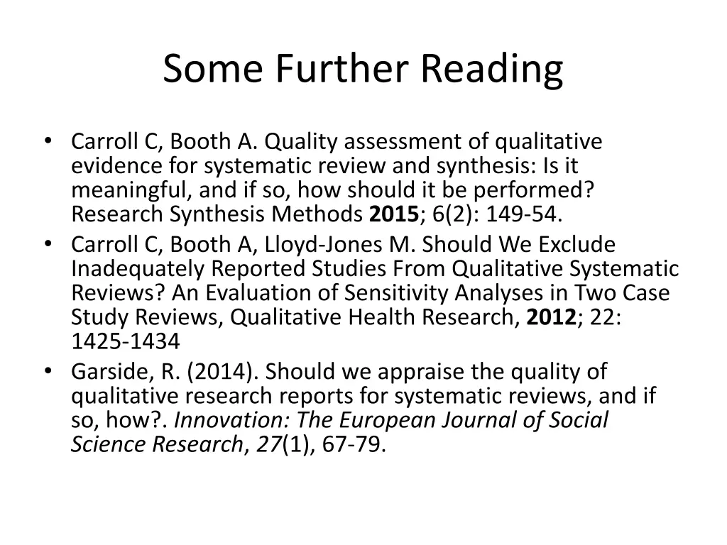 some further reading 1