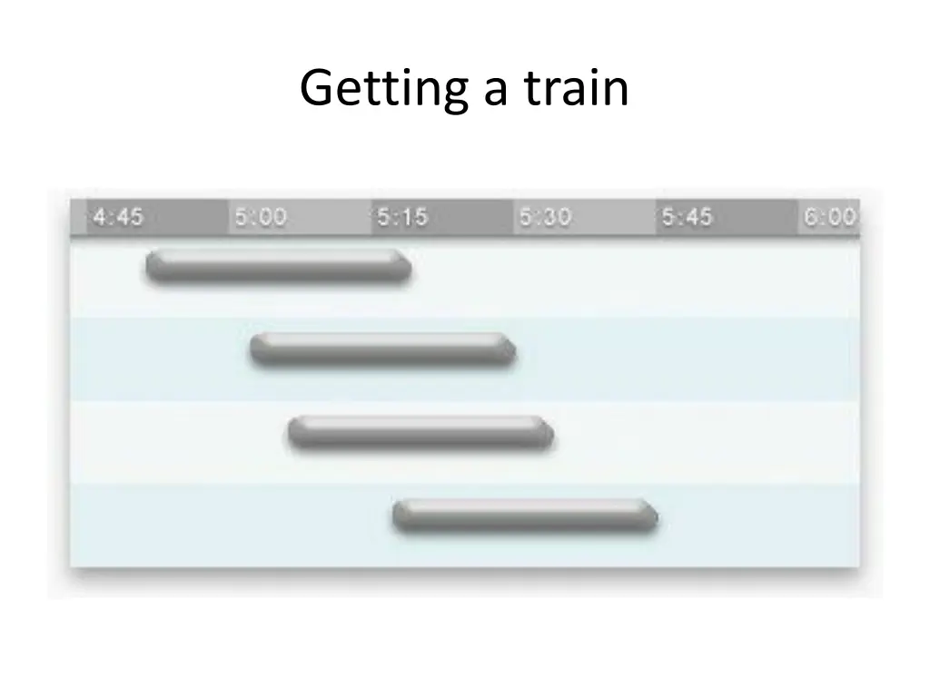 getting a train