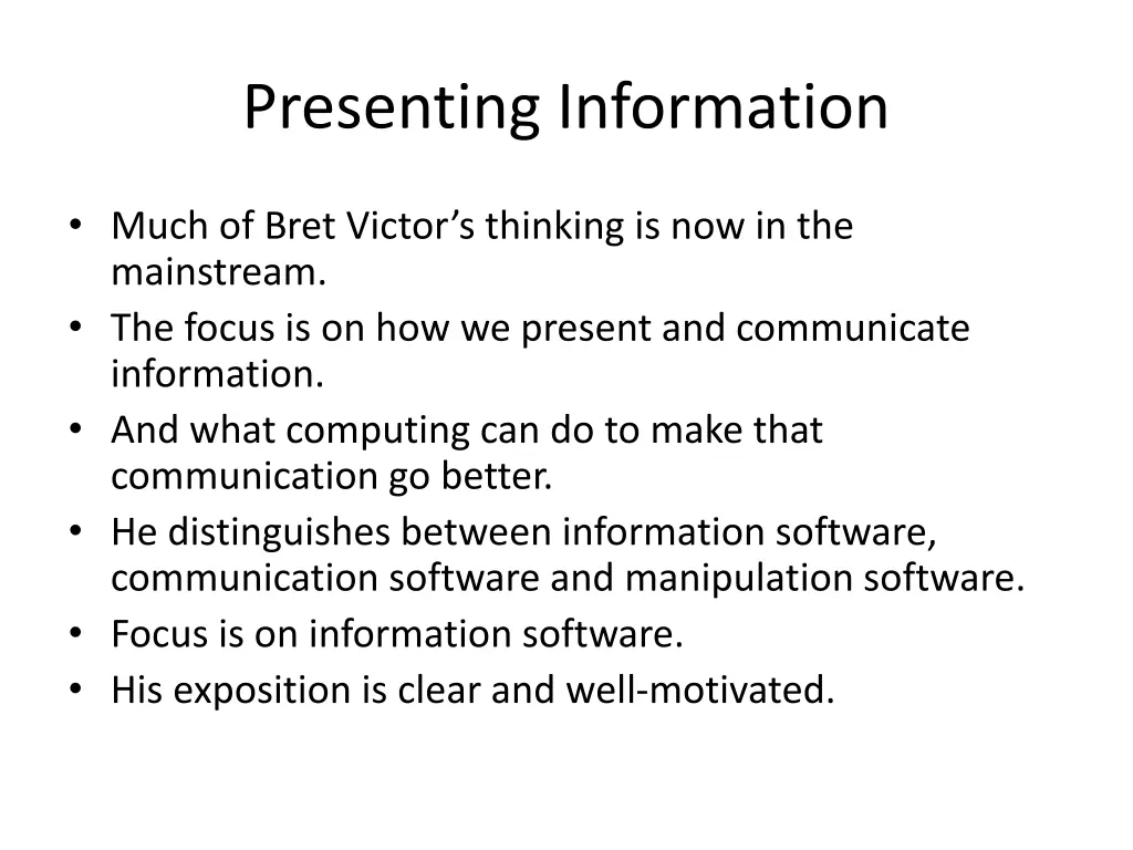 presenting information