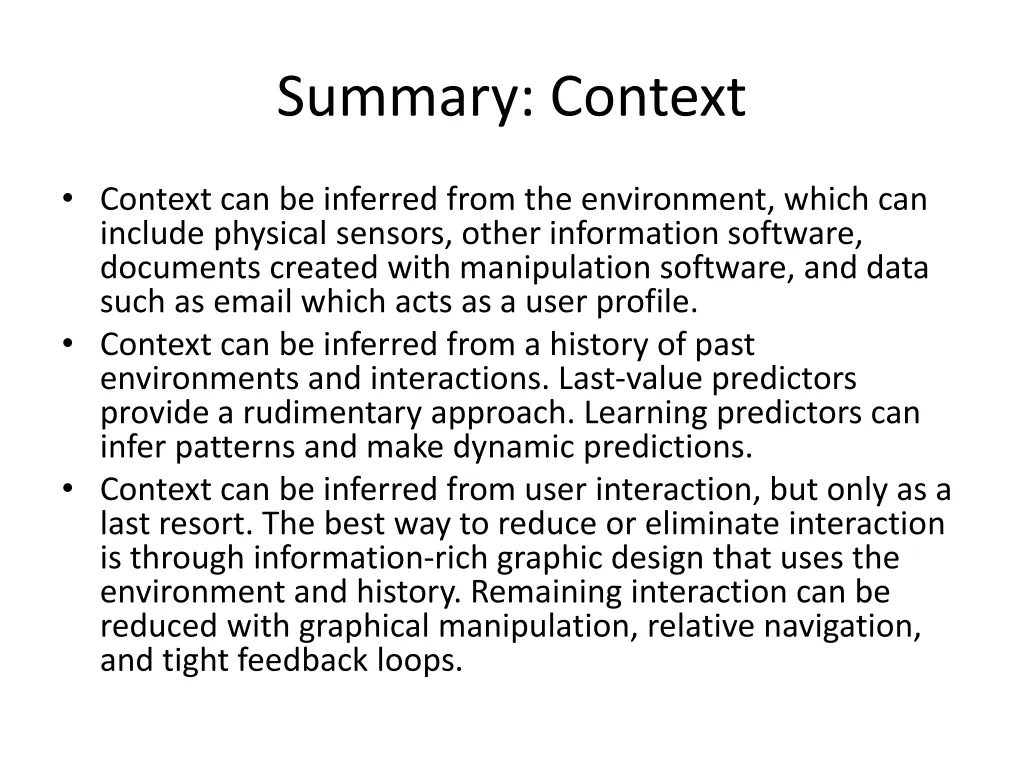 summary context