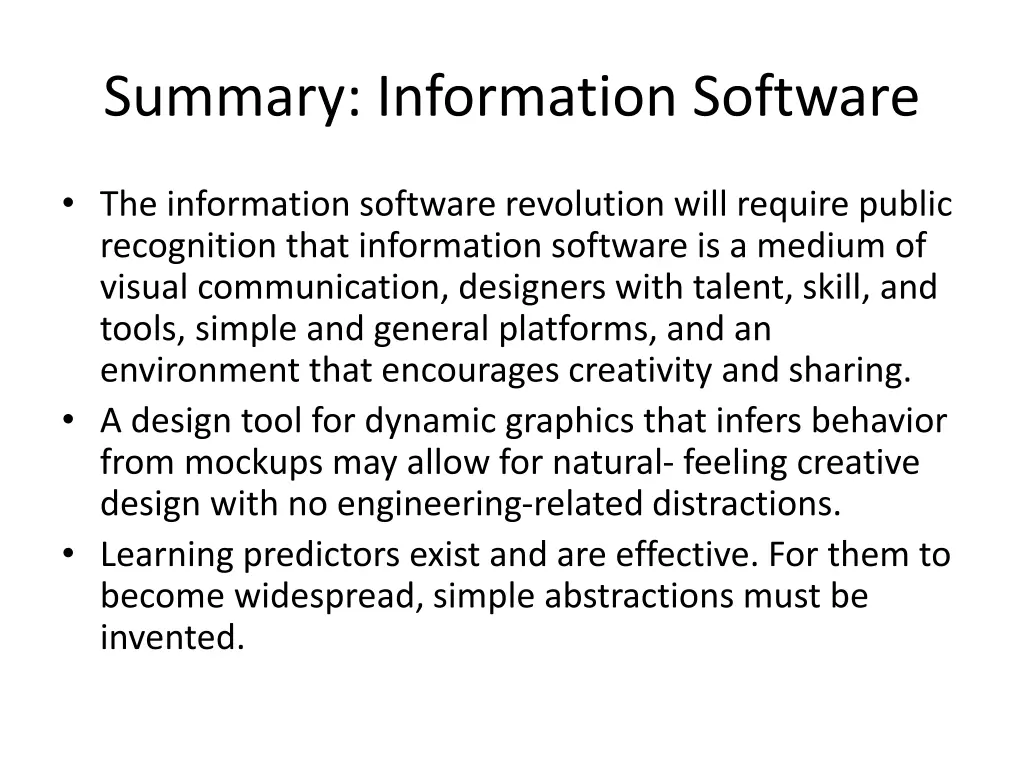 summary information software 1