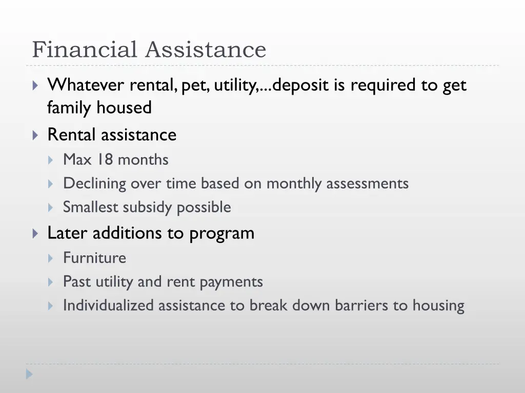 financial assistance