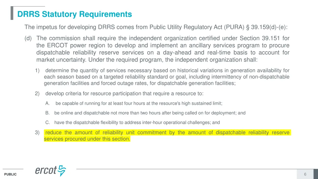 drrs statutory requirements