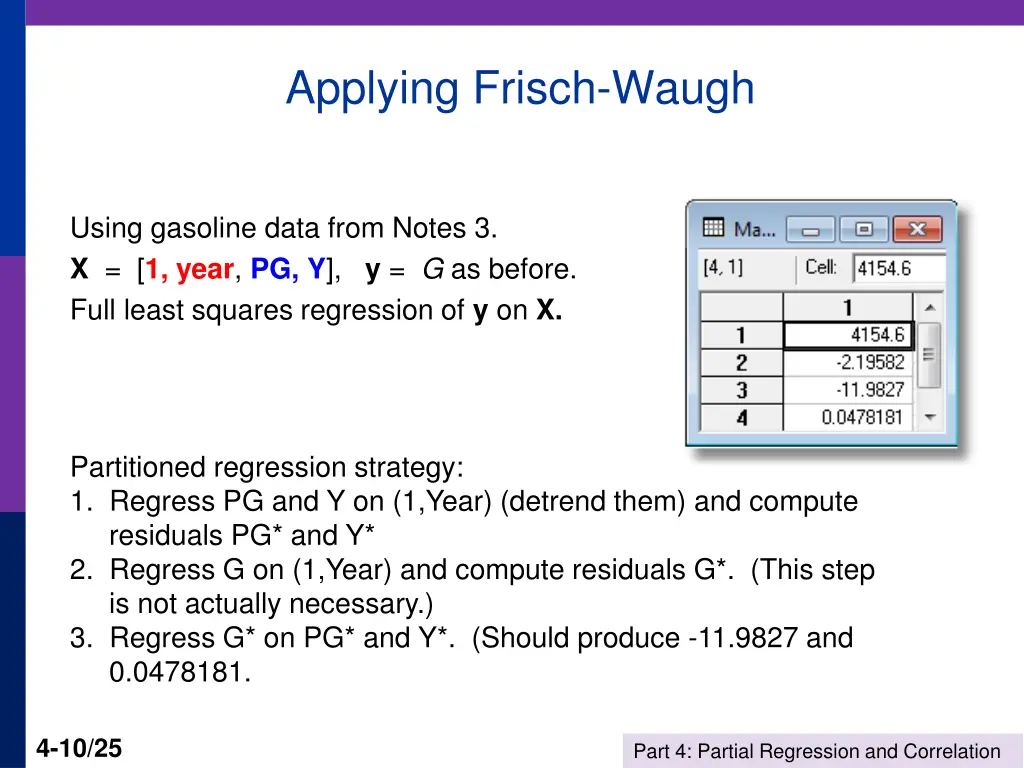 applying frisch waugh
