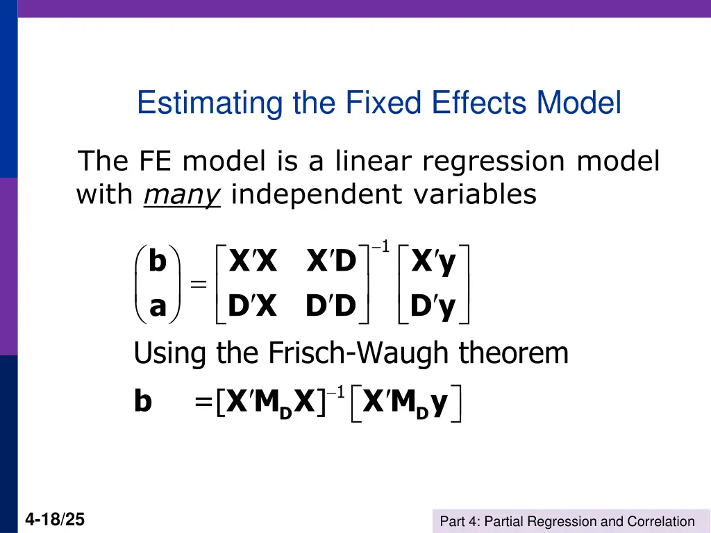 estimating the fixed effects model