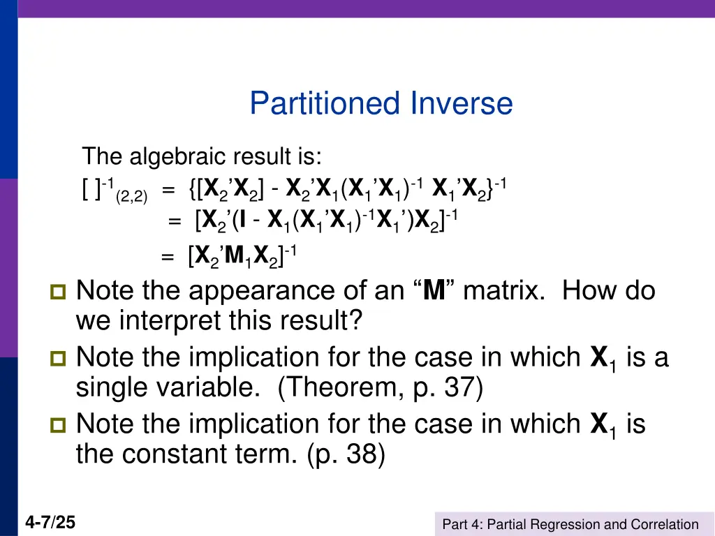 partitioned inverse 1