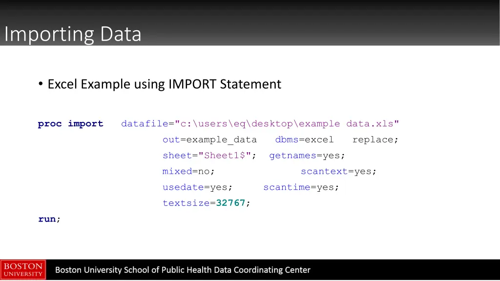 importing data 1