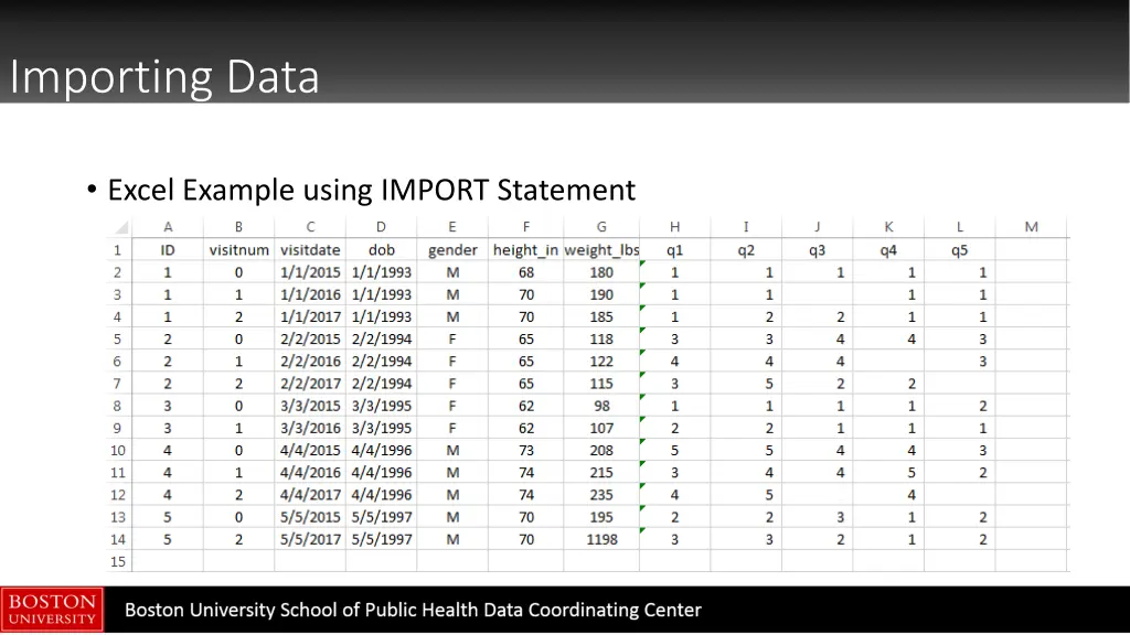 importing data