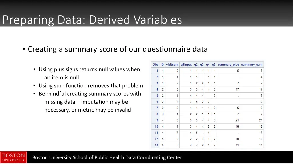 preparing data derived variables 1