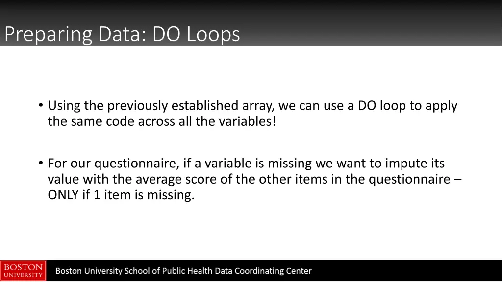 preparing data do loops