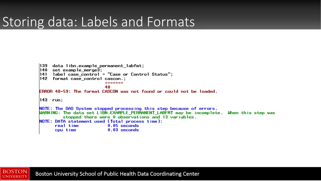 storing data labels and formats 1